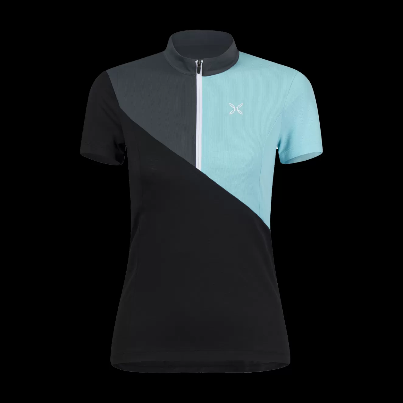 Montura Magliette E Camicie<LAND ZIP T-SHIRT WOMAN NERO/ICEBLUE