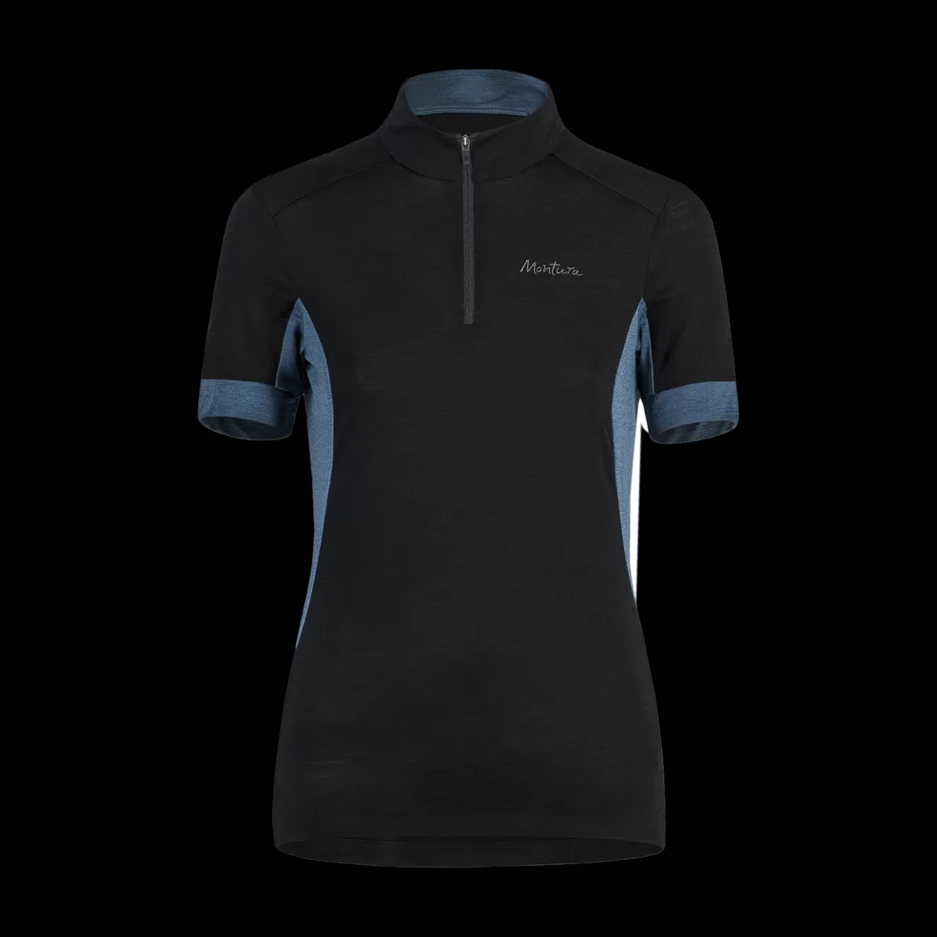 Montura Magliette E Camicie<MERINO TRENDY ZIP T-SHIRT WOM. NERO/BLUCENERE