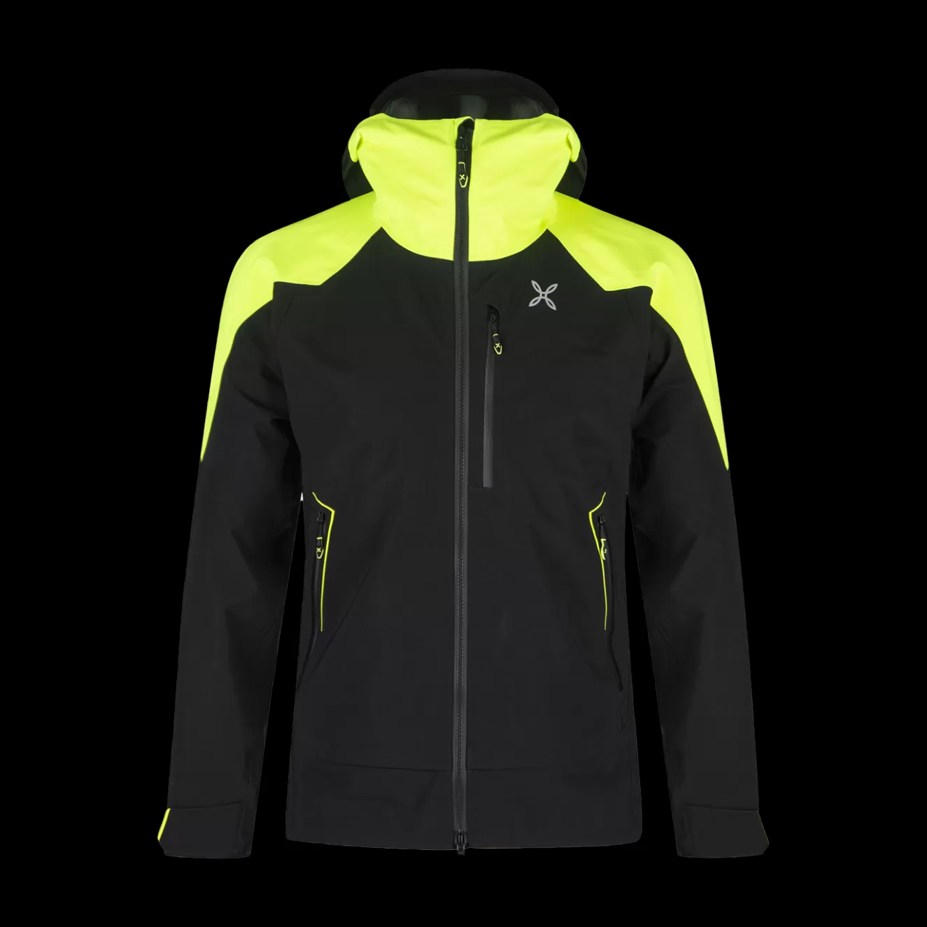 Montura Giacche E Gilet<MONTE 2 JACKET BLACK/GIALLOFLUO