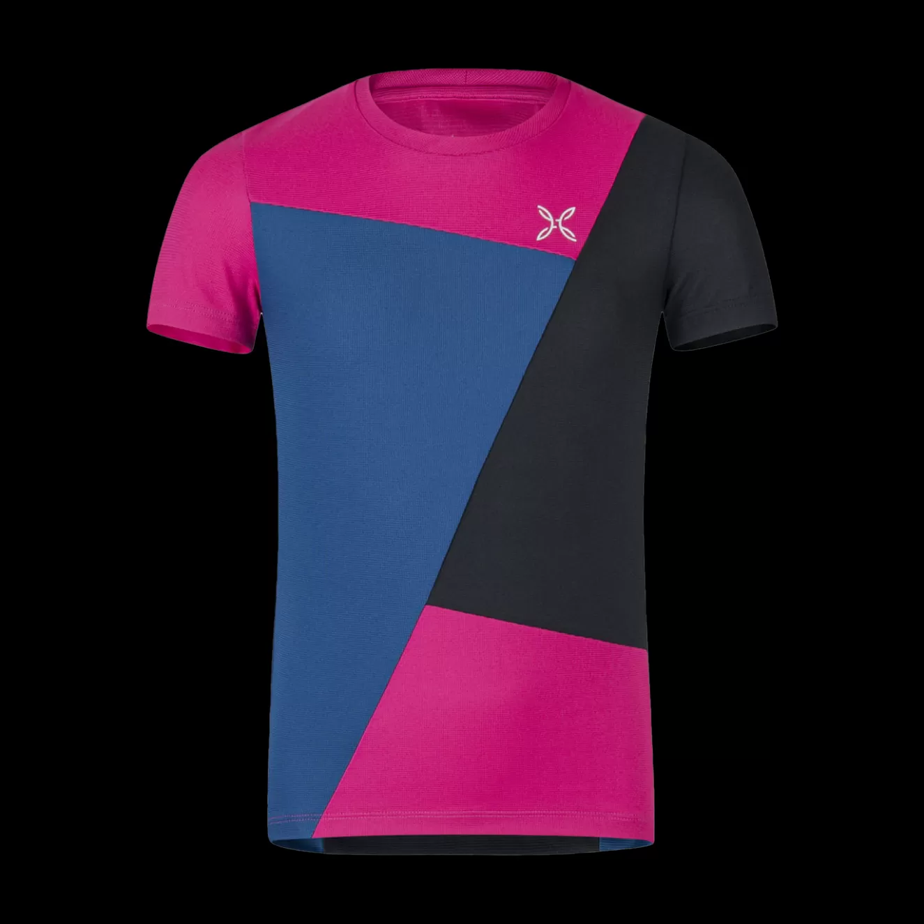 Montura Pile E Magliette<OUTDOOR COLOR BLOCK TSHIRT KID DEEPBLUE/INTENSEVIOLET