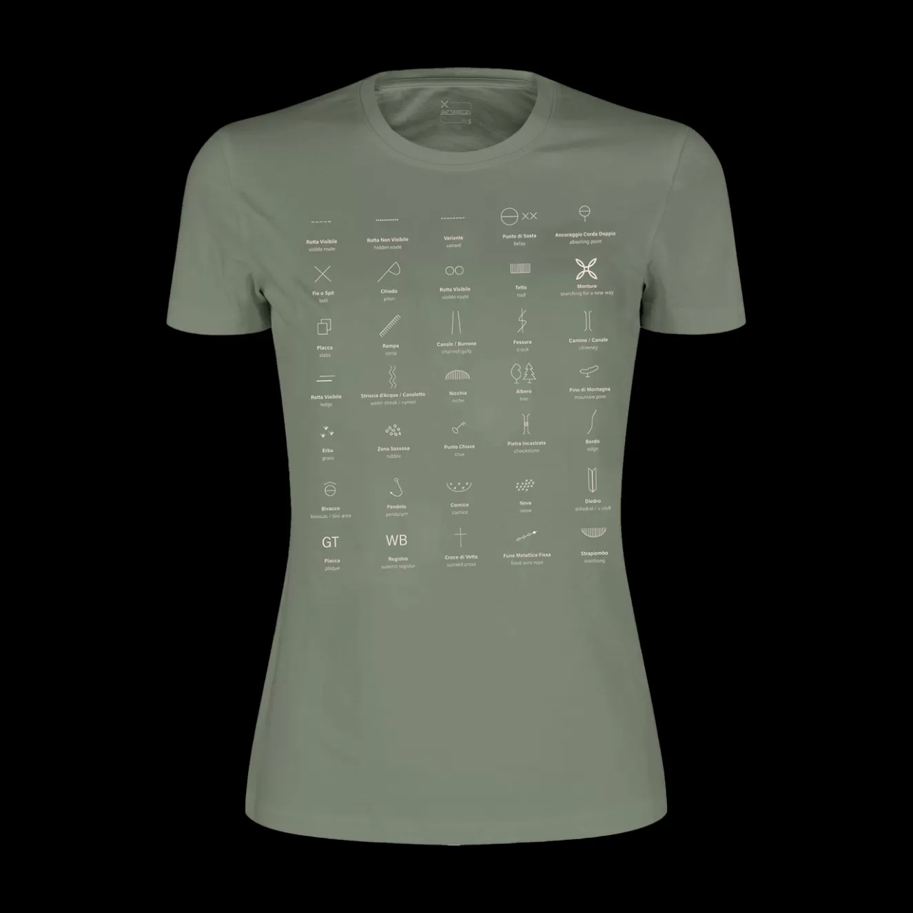 Montura Magliette E Camicie<TOPOGRAPHIC T-SHIRT WOMAN VERDESALVIA/LIGHTROSE