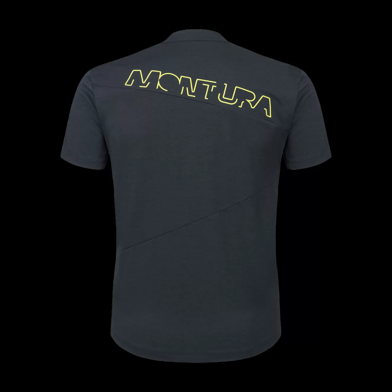 Montura Magliette E Camicie<VERTICAL BLOCK ZIP T-SHIRT ANTRACITE/VERDELIME