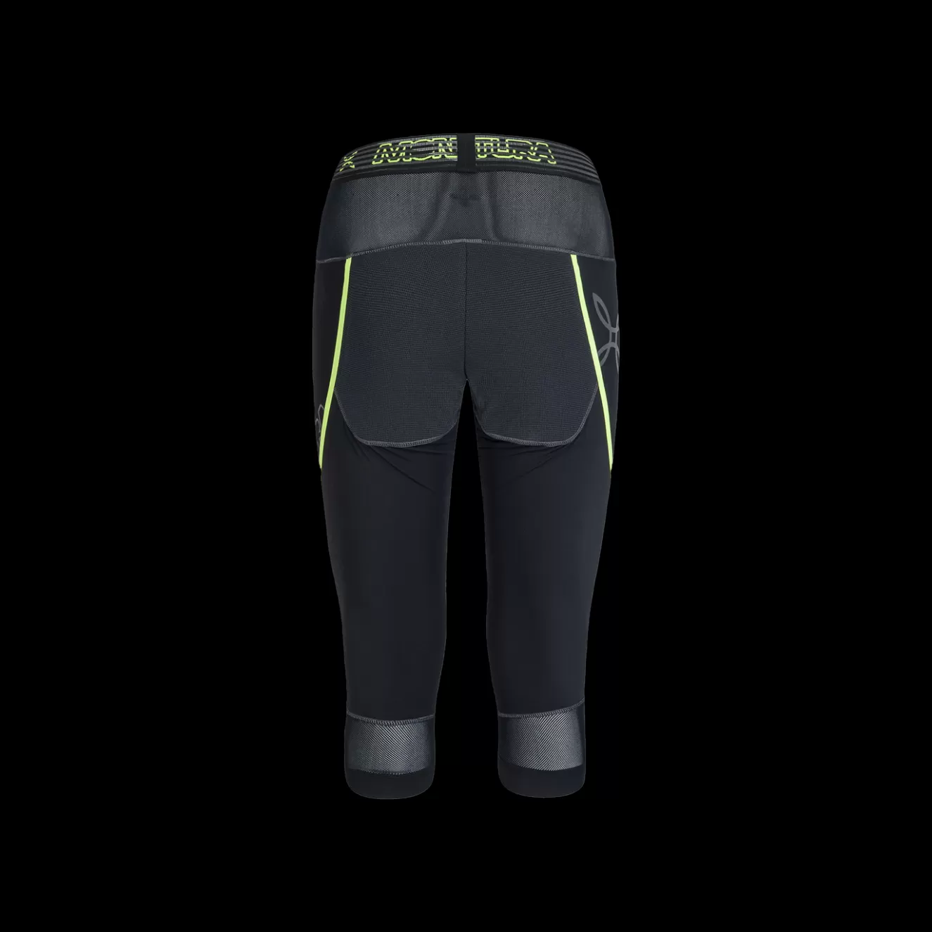 Montura Pantaloni<WATER 3/4 TECH PANTS BLACK/GIALLOFLUO